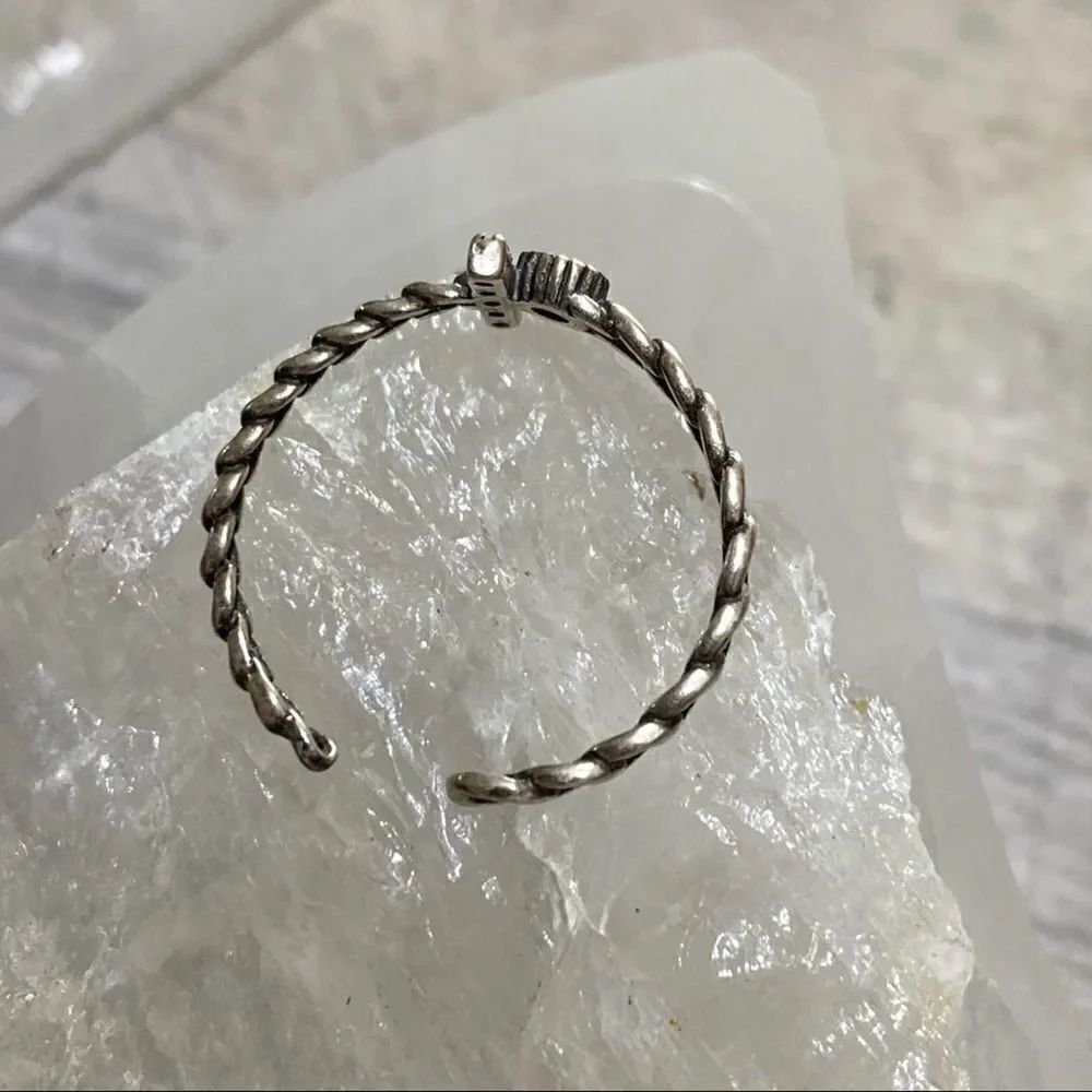Chain Link CZ Adjustable Minimalist Ring - Picture 4 of 10